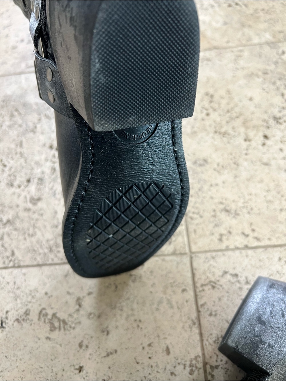 Frye Women's Black Distressed Harness Mid Boots - Picture 5 of 5